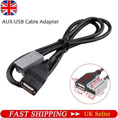 AUX USB Cable Adapter Port for Honda Civic Jazz 2009 2010 2011 2012 2013 MP3 WMA