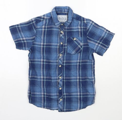 Boys UK Size 10 Years Matalan Blue Basic Button-Up — image 1