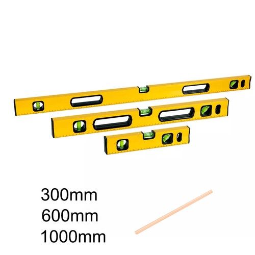 MAGNETIC 3 PIECE BUILDERS BUILDING SPIRIT LEVEL SET - 300, 600, 1000mm UK