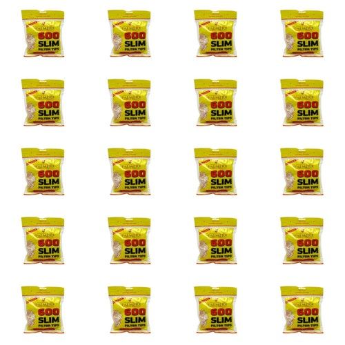 Palmer Slim Filter Tips Cigarette 6mm Resealable Pouch (600 Tips Per Pack) UK
