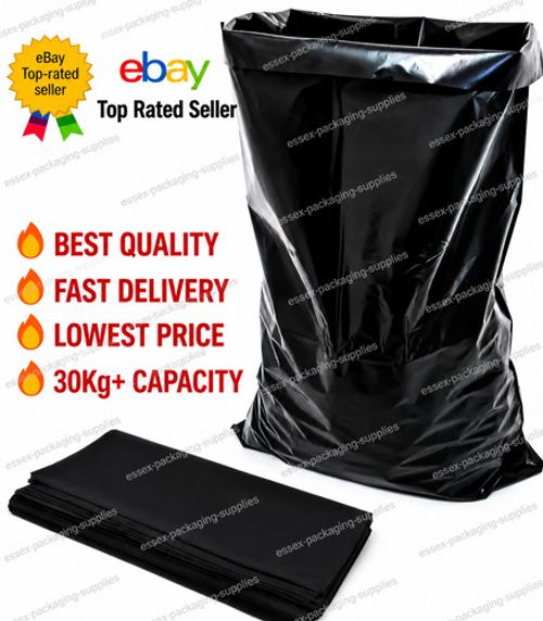Black Rubble Sacks Builders Rubbish Waste Heavy Duty Strong Bags Bulk Large