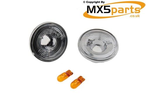MX5 Clear Side Repeaters Indicators Chrome Trim Mazda MX-5 Mk1 Mk2 Mk3 1989>2015
