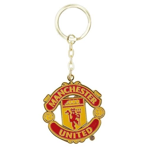 MANCHESTER UNITED FC RED METAL CLUB CREST CAR KEYCHAIN KEYRING KEY RING Gift MFC — image 1