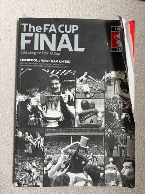 Liverpool v West Ham 2006 FA Cup Final Programme - Gerrard Final (Damaged)