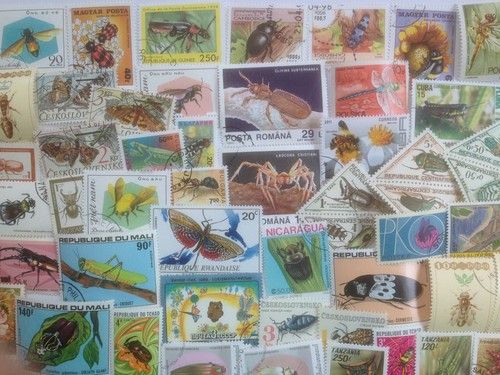 Insects/Invertebrates/Bugs Stamps Collection - 50 to 300 Different Stamps 