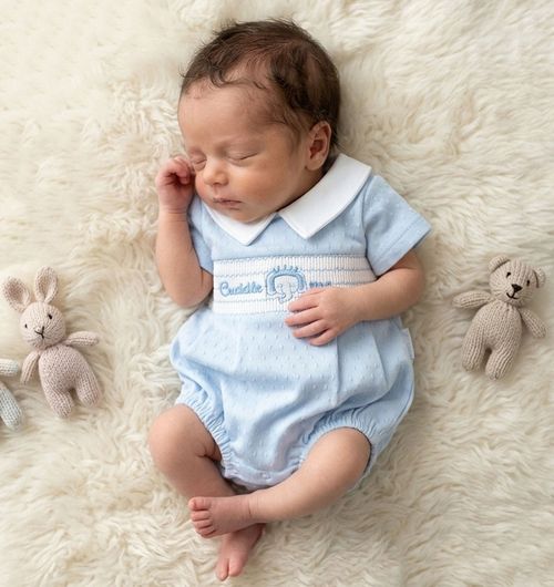 Premature Baby Boy Romper Suit Tiny Early Prem Cuddle Me BLUE — image 3