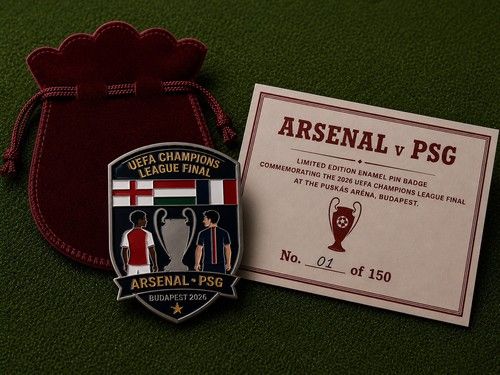 Arsenal v PSG, UEFA Champions League Final 2026, Limited Edition Enamel Badge
