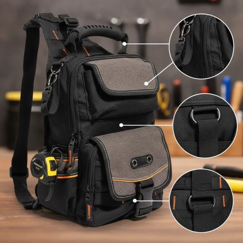 Multi-Pocket Tool Bag Heavy Duty Tool Bag with Shoulder Strap for Home Repairs — image 8