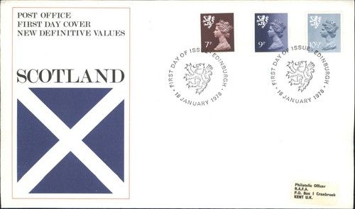 Great Britain Post Office First Day Cover Scotland New Definitive Values 1978