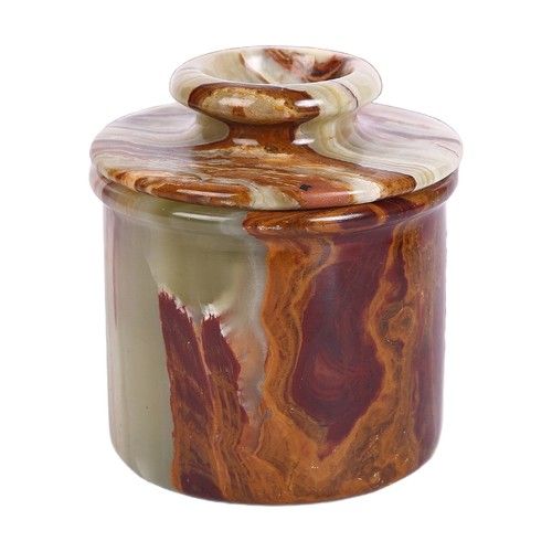 Marble Butter Bell Crock with Lid French Butter Keeper Dish Holder Green Onyx