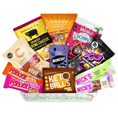 Keto Low Sugar Gluten Free Snack Hamper Gift Box | Keto Snacks Made Easy | 550g