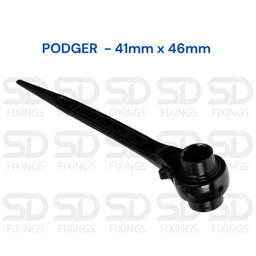 Ratchet Podger Spanner 41mm x 46mm Scaffold Spanner, Double Socket Wrench Black — image 1