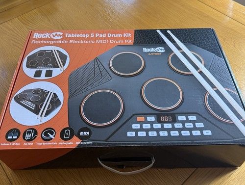 Tabletop 5 Pad Drum Kit Electronic Drum Set Rechargeable Electronic MIDI Kit