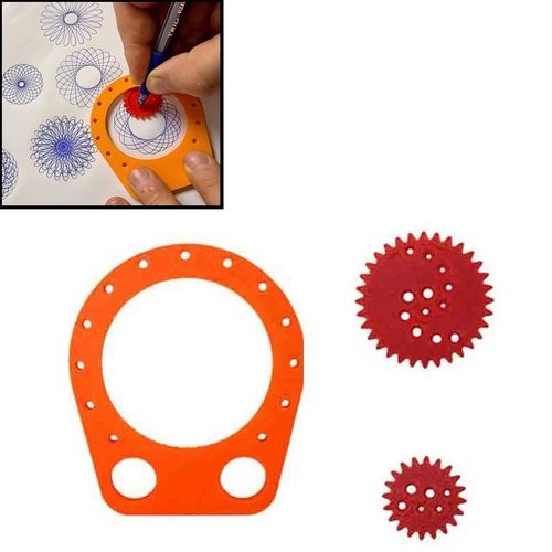 Spirograph Drawing Set Spiral Design Art Tool Gears Template Geometry Ruler 3pcs — image 8