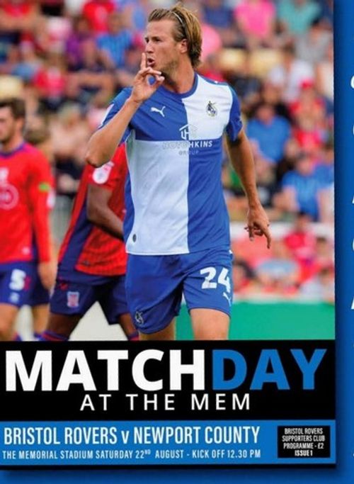 BRISTOL ROVERS v NEWPORT COUNTY Football A5 official programme 22.8. 2026-  Mem