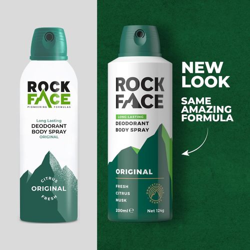 Rock Face Men's Body Spray - Original Fragrance Body Spray Deodorant for Men 1x6 — image 2