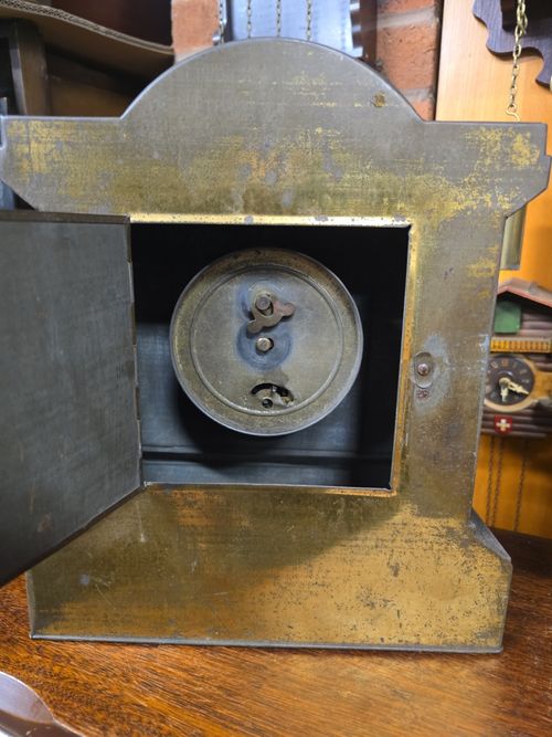 Antique Tin Clock  Made Of Tin — image 8