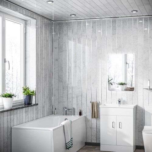 Grey Marble Silver Modern 2700 mm PVC Panels Shower Wet Wall Panels Cladding