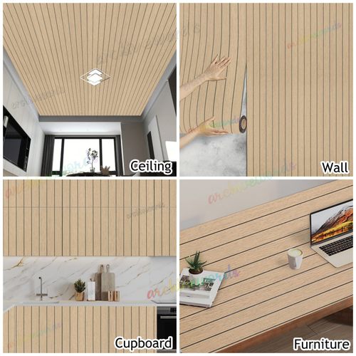 5x3M 3D Wood Panel Effect Wallpaper Peel&Stick Self-Adhesive Wood Slat WallPaper — image 6