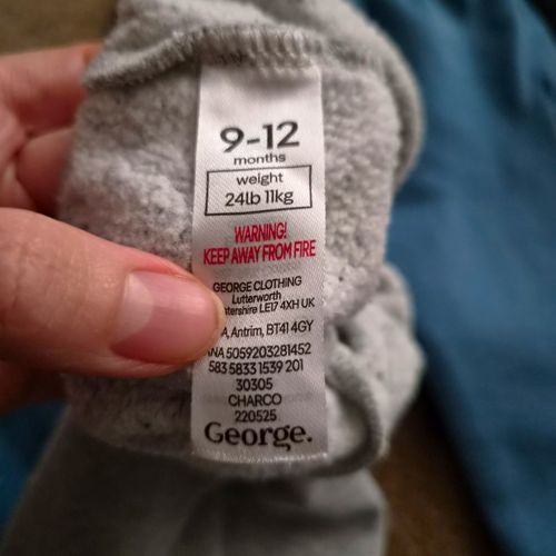 George 3 Pack Unisex Baby Jogger Trousers 9-12 Months Grey Black Black — image 7