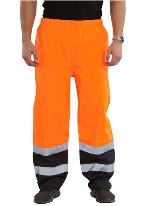 Mens Hi Vis Work Over Trousers Waterproof Safety Workwear High Visibility Pants