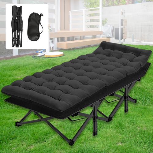 Camping Cot Heavy-Duty Portable Camping Bed  Folding Sleeping Bed with Mattress — image 5