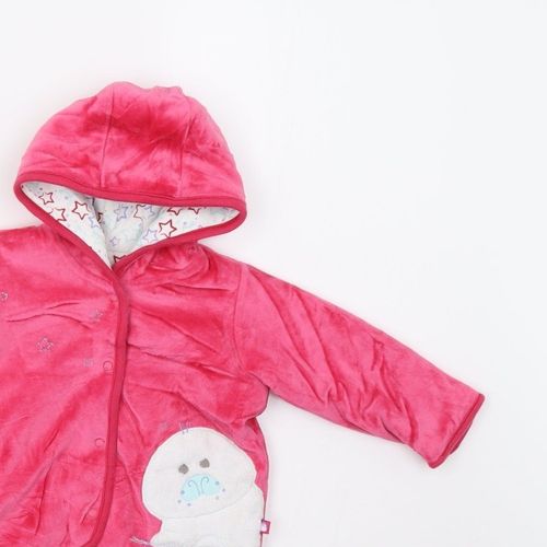 Marks & Spencer Girls Jacket Size 3-6 Months Pink Long Sleeve Hooded — image 10