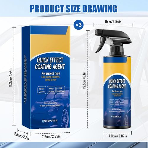 3pc Advanced Car Quick-Acting Coating Agent Spray, 120ml Quick Effect... — image 2