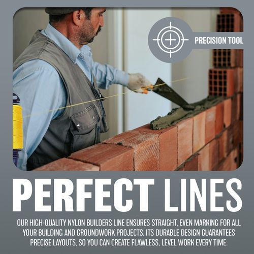 NEW 152M BUILDERS LINE ROPE STRING BUILDING BRICKLAYING BRICK HANDLE MEASURING — image 2