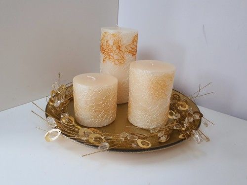 The Pier Gold Embossed Candle Garden Table Centrepiece Christmas New