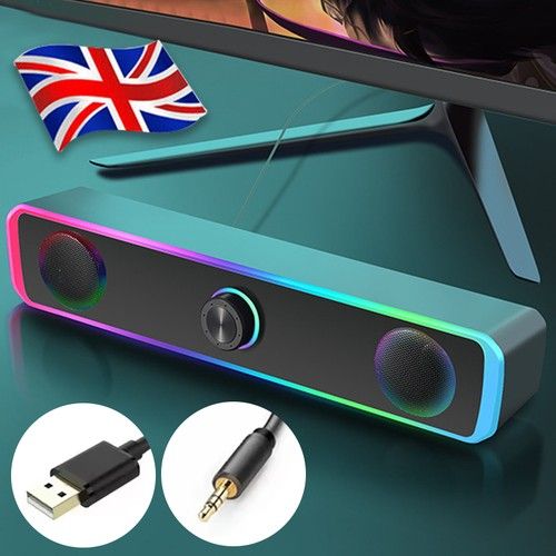 RGB LED USB Wired Computer PC Sound Bar Stereo Gaming Speakers Desktop Speaker Z