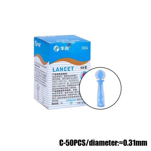 50Pcs Blood Glucose Medical Blood Collecting Lancet Needle Diabetes Test 23G-33G