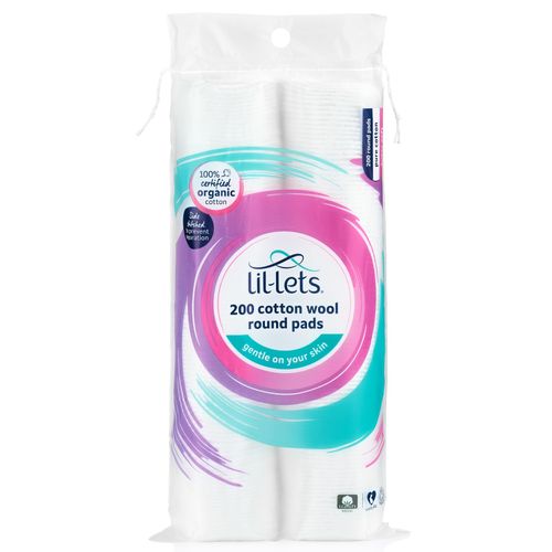 Lil-Lets Organic Cotton Wool Round Pads Soft Absorbent 200 Count — image 16