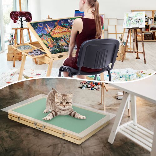 1500 Pieces Jigsaw Puzzle Table 4 Tilting Angle Board w/ Drawers & Foldable Legs — image 6