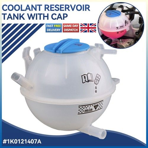 COOLANT EXPANSION HEADER TANK BOTTLE & CAP FOR VW AUDI SEAT SKODA 1K0121407A UK