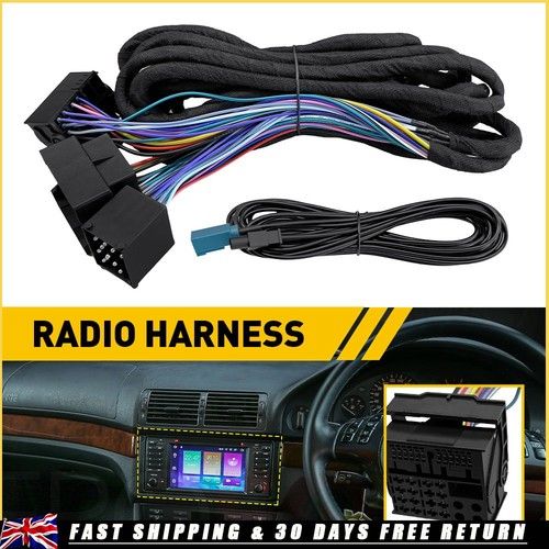 2x 6m Long Cable Extension Wiring Power & Radio Harness For BMW E46 E39 E53 E38