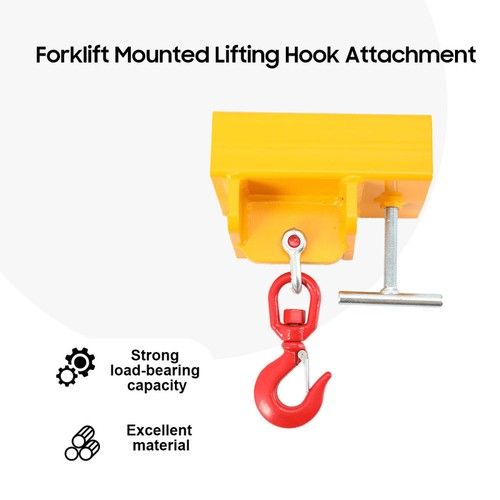 Forklift Mounted Lifting Hook Attachment 5000LBS Single Fork Lifting Hook Device