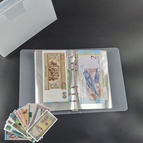 100 Pages Collection Paper Money Holder Banknotes Album Page Binder Loose Leaf