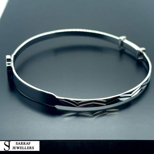 Personalized 925 Sterling Silver Christening Baby Bangle D/C Cz Cross Engravable — image 15
