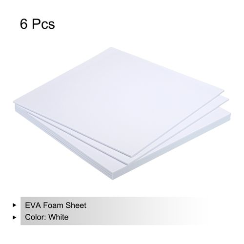 6Pcs EVA Foam Sheets White 9.8 Inch x 9.8 Inch 3mm Thick Crafts Foam Sheets — image 3