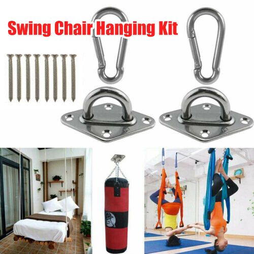 2X Heavy Duty Stainless Hammock Hanging Hook Kit Swing Chair Bracket Hardware — image 1