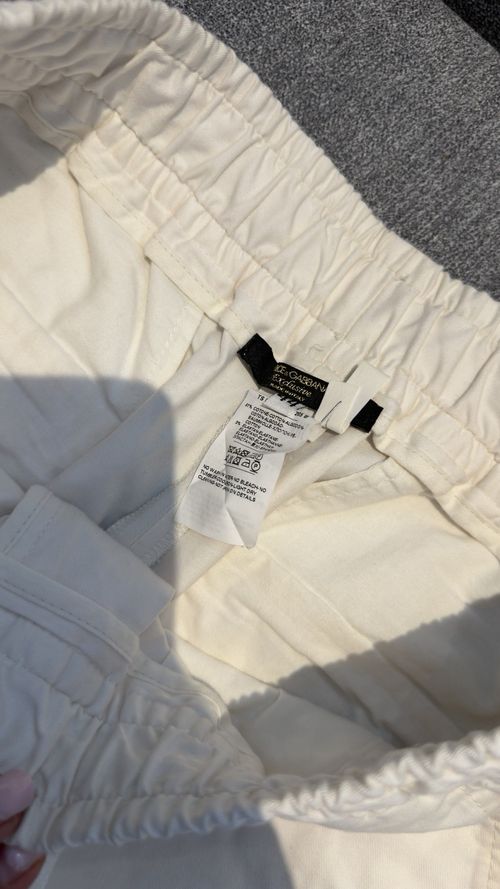 Dolce & Gabbana Men’s White Cargo Trousers 44 Tapered Elastic Drawstring — image 5