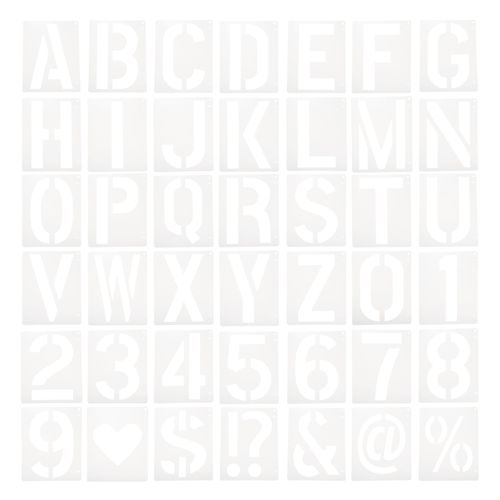 42pcs 12 Inch Letter Stencils Alphabet Number Stencil Interlocking, White — image 1