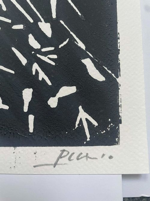 Pablo Picasso Original linocut hand signed and printed from an original block — image 7