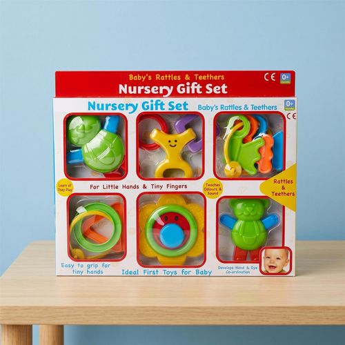 6 Pc Baby Rattles and Teethers for Babies Infant Playset Newborn Sensory Toy — image 2