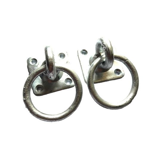 Swivel tie ring plate stable horse hay net 50mm ring galvanised 2 pack (512)