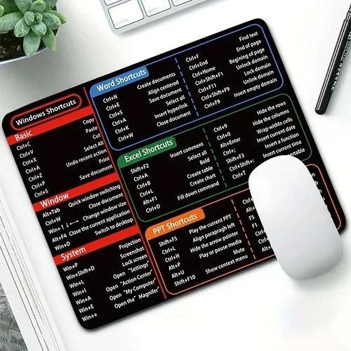 Keyboard Shortcut Mouse Pad Office/Excel/Word/PPT Shortcuts Cheat Sheet Mat home — image 3