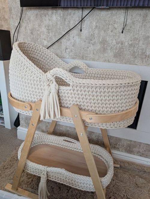 Made To Order- Crochet Moses Basket & Changing Mat. NOT STAND 5-7 Weeks Delivery