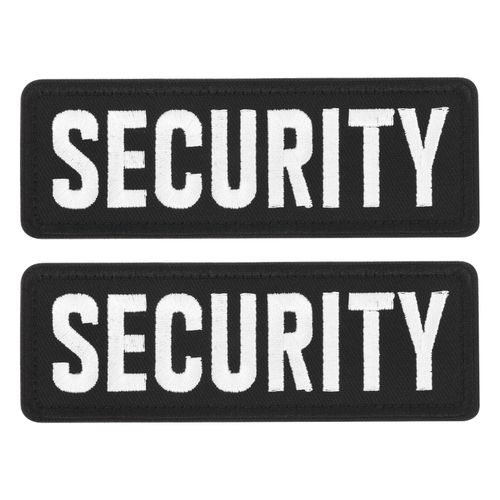 2pcs SECURITY Patch with Hook Loop SECURITY Embroidered Patches Fabric Black — image 1