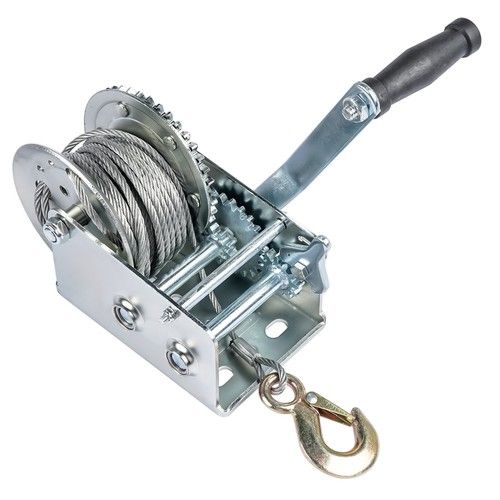 2500 lbs Hand Winch Boat Winch with 10m Steel Wire Rope Diameter 5 mm 32ft cable